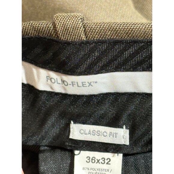 Perry Ellis Travel Luxe Classic Fit Pants Mens 36x32 FolioFlex Rock Taupe - Picture 8 of 11
